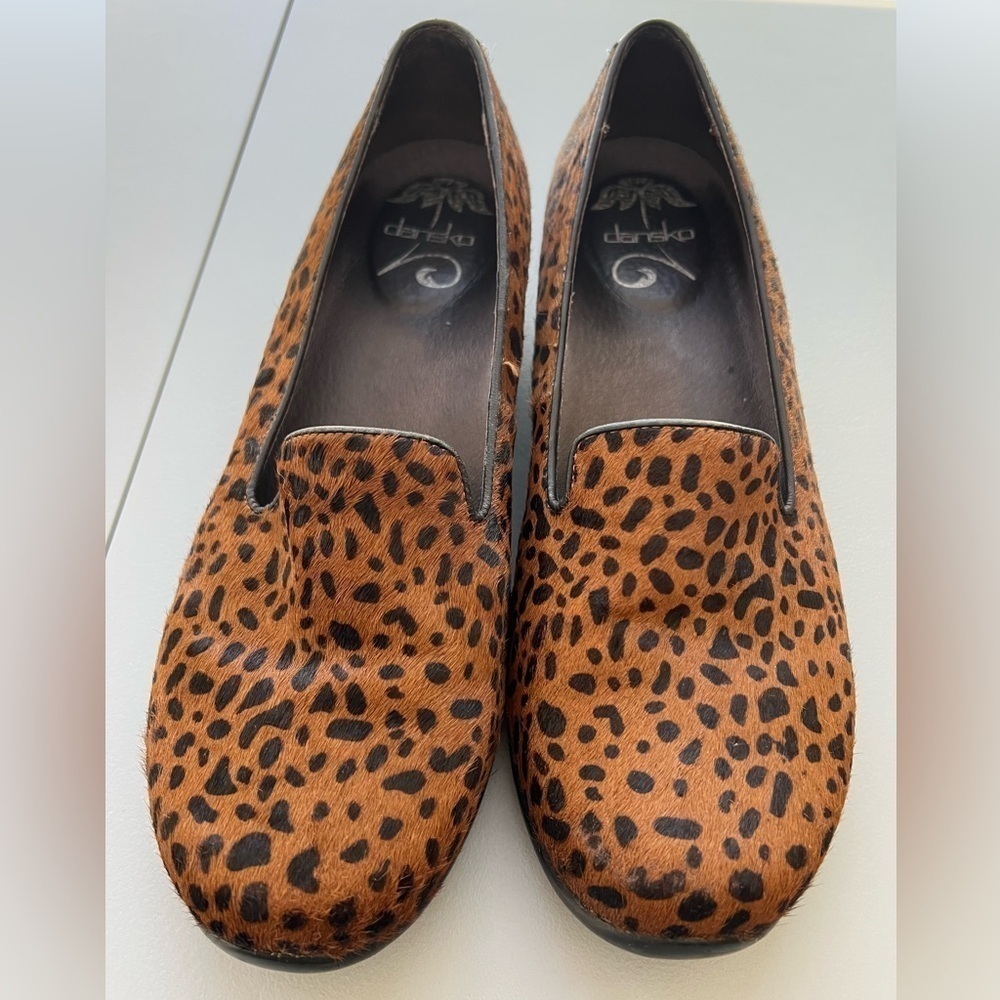 Dansko Leopard Print Slip-On Loafers
